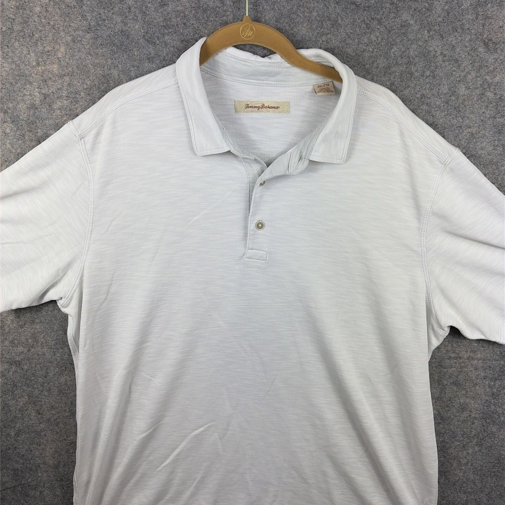 Tommy Bahama Polo Shirt Mens 2XL White Embroidered Polo Golf Casual - Picture 4 of 10